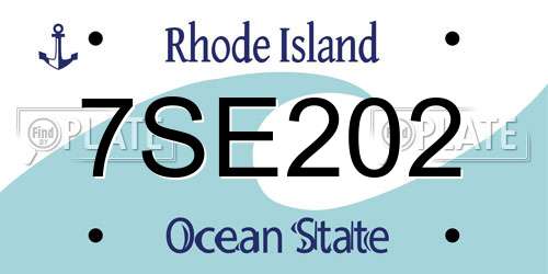 7SE202 Rhode Island License Plate