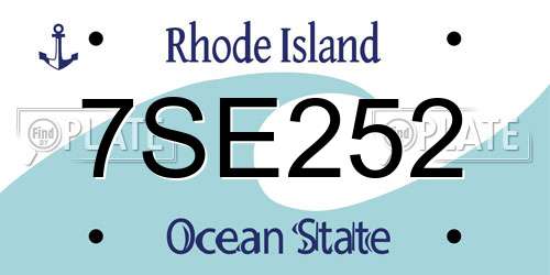 7SE252 Rhode Island License Plate