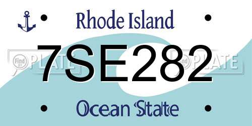 7SE282 Rhode Island License Plate