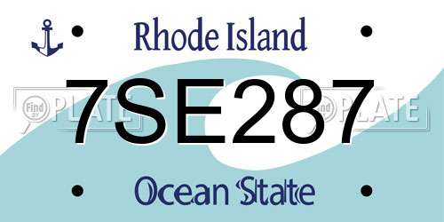 7SE287 Rhode Island License Plate