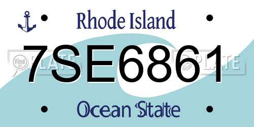 7SE6861 Rhode Island License Plate