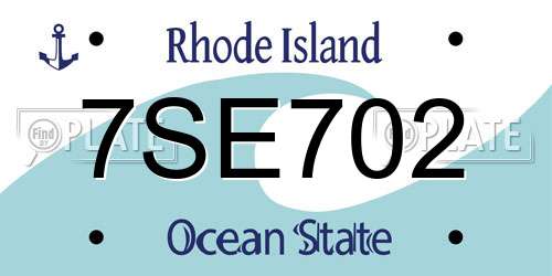 7SE702 Rhode Island License Plate