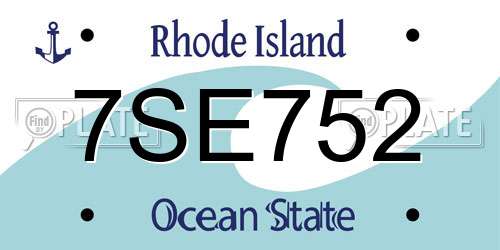 7SE752 Rhode Island License Plate