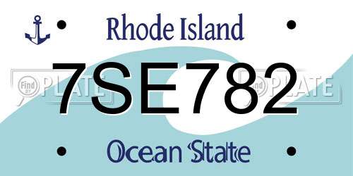 7SE782 Rhode Island License Plate