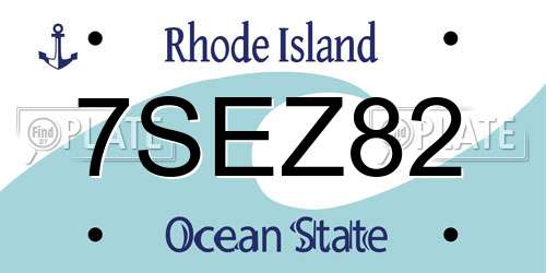 7SEZ82 Rhode Island License Plate