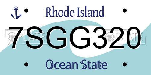 7SGG320 Rhode Island License Plate