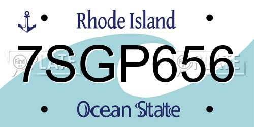 7SGP656 Rhode Island License Plate