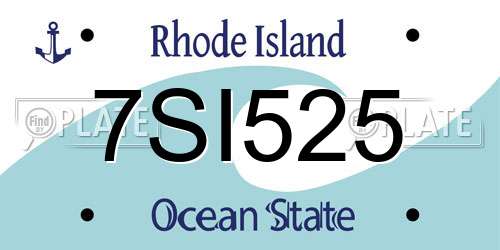 7SI525 Rhode Island License Plate