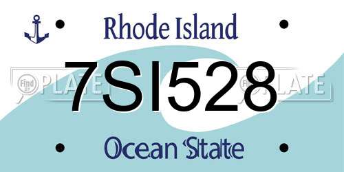 7SI528 Rhode Island License Plate