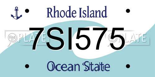 7SI575 Rhode Island License Plate