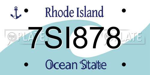 7SI878 Rhode Island License Plate