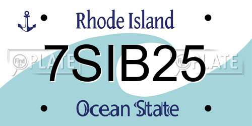 7SIB25 Rhode Island License Plate