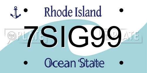 7SIG99 Rhode Island License Plate