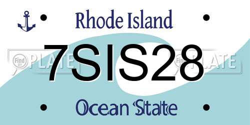 7SIS28 Rhode Island License Plate