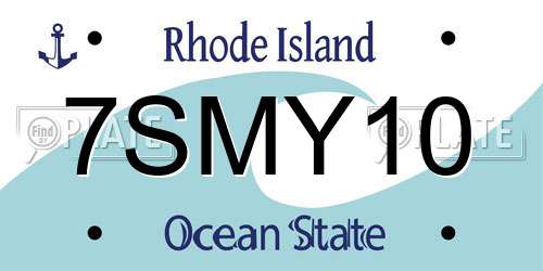 7SMY10 Rhode Island License Plate