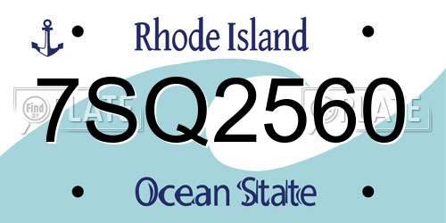 7SQ2560 Rhode Island License Plate