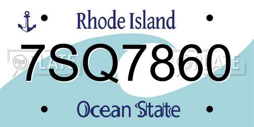 7SQ7860 Rhode Island License Plate