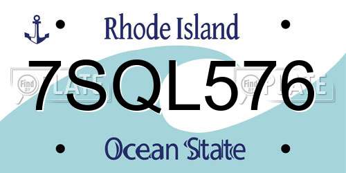 7SQL576 Rhode Island License Plate