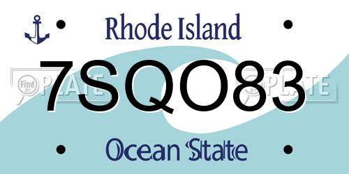 7SQO83 Rhode Island License Plate