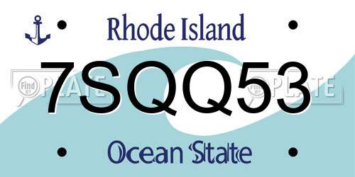 7SQQ53 Rhode Island License Plate