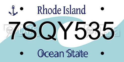7SQY535 Rhode Island License Plate