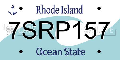 7SRP157 Rhode Island License Plate