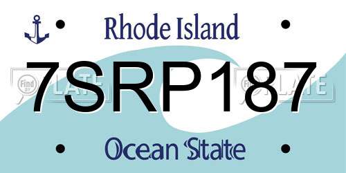 7SRP187 Rhode Island License Plate