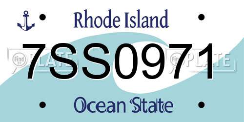 7SS0971 Rhode Island License Plate