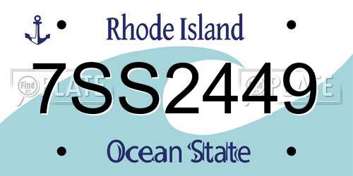 7SS2449 Rhode Island License Plate