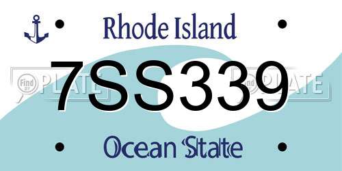 7SS339 Rhode Island License Plate