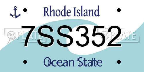 7SS352 Rhode Island License Plate