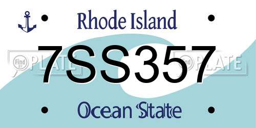 7SS357 Rhode Island License Plate
