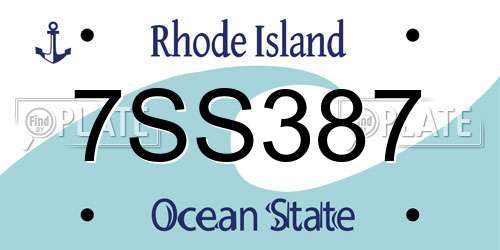 7SS387 Rhode Island License Plate