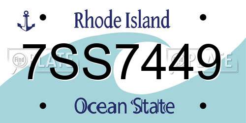 7SS7449 Rhode Island License Plate