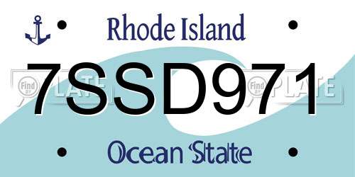 7SSD971 Rhode Island License Plate
