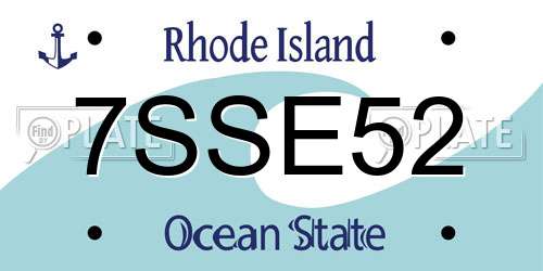 7SSE52 Rhode Island License Plate