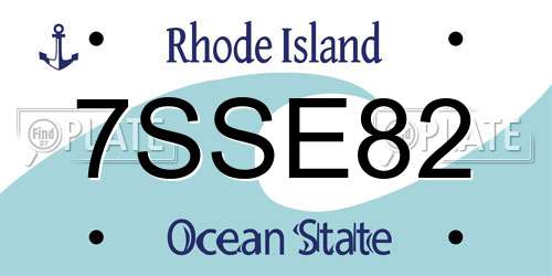 7SSE82 Rhode Island License Plate