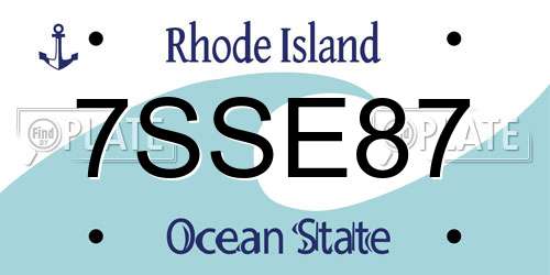 7SSE87 Rhode Island License Plate