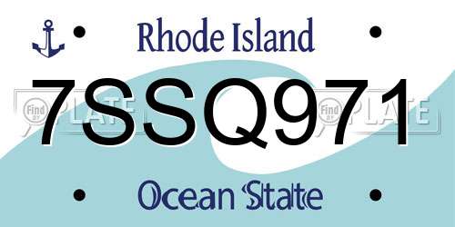 7SSQ971 Rhode Island License Plate