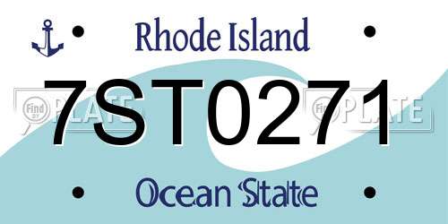 7ST0271 Rhode Island License Plate
