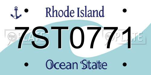 7ST0771 Rhode Island License Plate