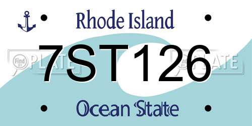 7ST126 Rhode Island License Plate