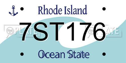 7ST176 Rhode Island License Plate