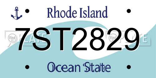 7ST2829 Rhode Island License Plate
