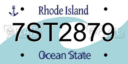 7ST2879 Rhode Island License Plate