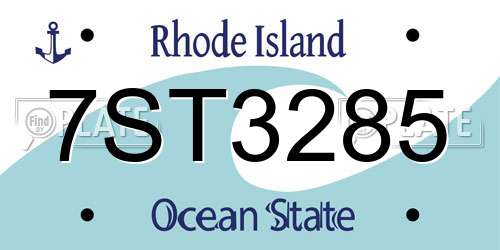 7ST3285 Rhode Island License Plate