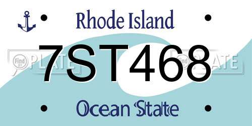 7ST468 Rhode Island License Plate