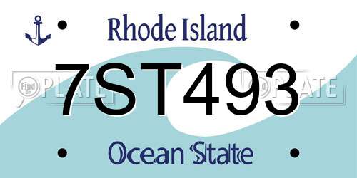 7ST493 Rhode Island License Plate