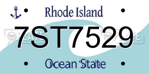 7ST7529 Rhode Island License Plate