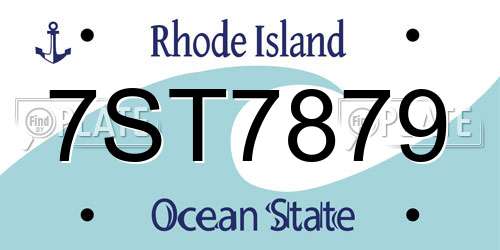 7ST7879 Rhode Island License Plate